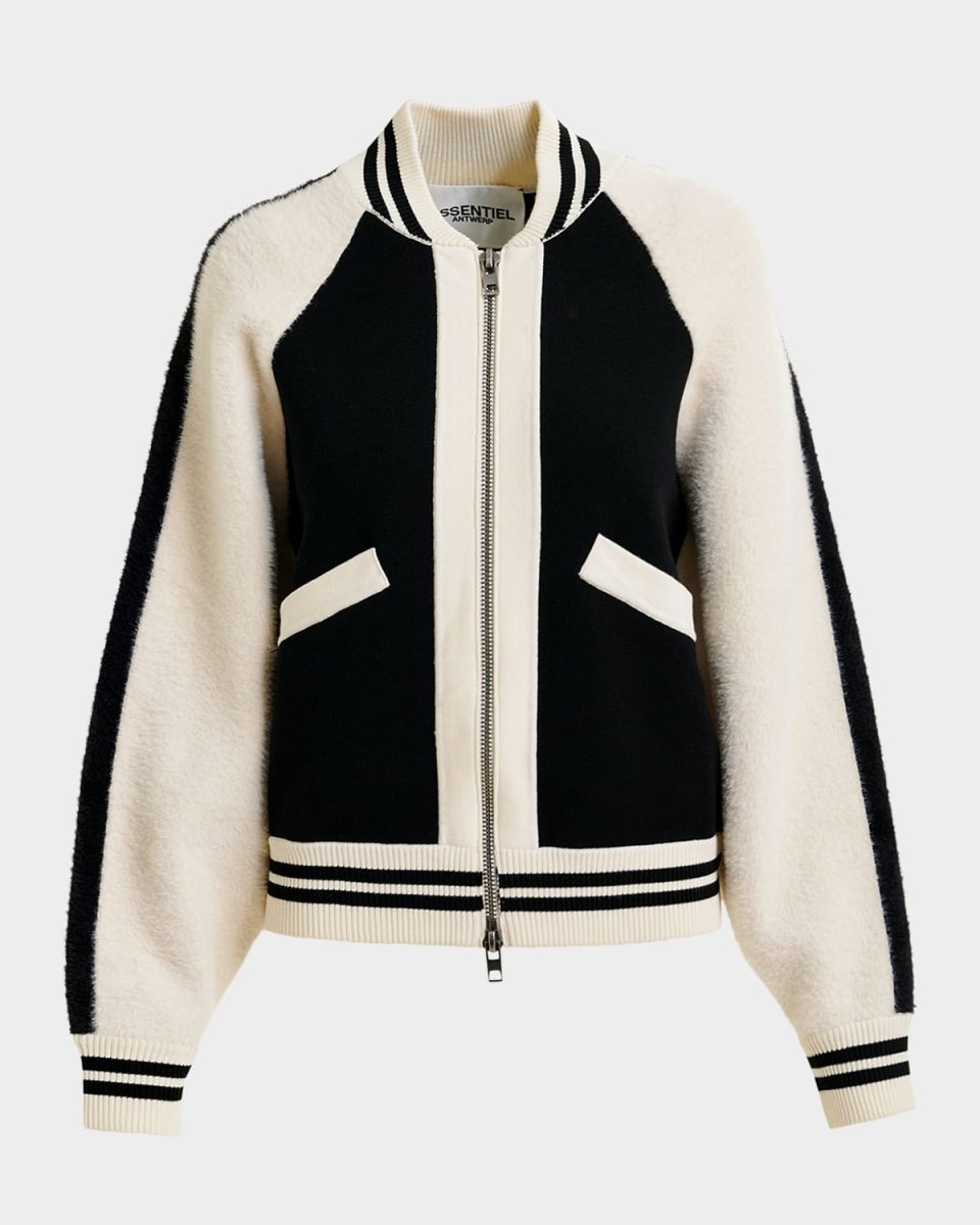 Idol Paneled Knitted Bomber Jacket
